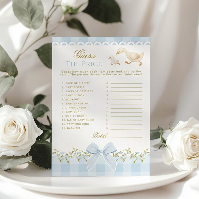 Guess the Price Silly Goose Blue Gingham Baby Game (クリエイターアップロード済み)