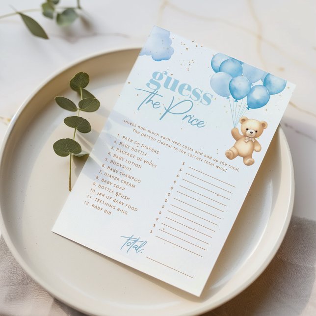 Guess the price Teddy bear baby shower game (クリエイターアップロード済み)