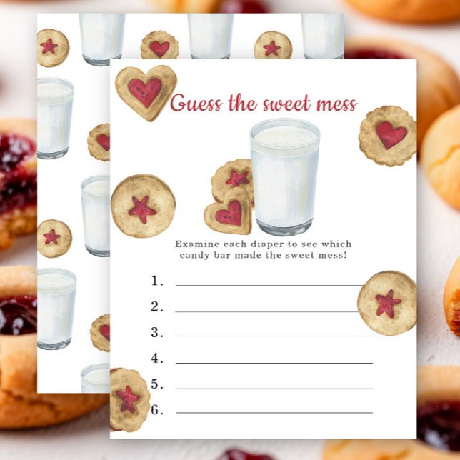 Guess the sweet mess Milk & Cookie jam Baby shower (クリエイターアップロード済み)
