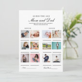 Guess their age Mom and dad baby shower game Card 案内状 (スタンド正面)