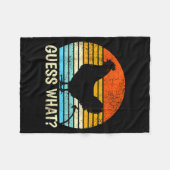 Guess What_ Chicken Butt! Farm Joke Funny Chickens フリースブランケット (正面(横))