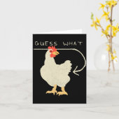 Guess What Chicken Butt Funny Happy  カード (黄色い花)