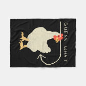 Guess What Chicken Butt Funny Happy  フリースブランケット (正面(横))