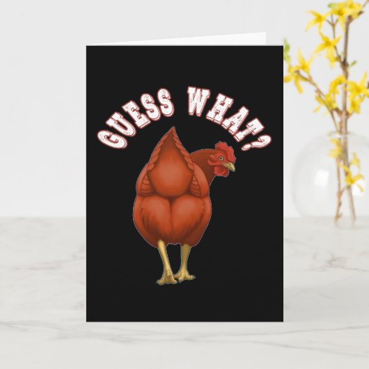 Guess what? Chicken butt! kid saying カード (黄色い花)