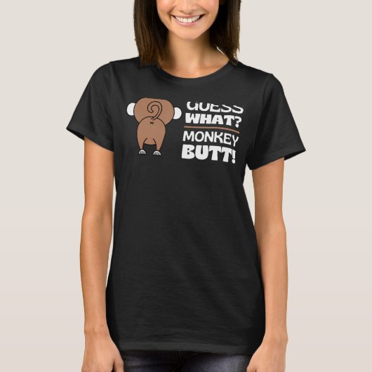 Guess What Monkeyお尻おもしろい Monkey'sお尻Monkey Tシャツ (正面)