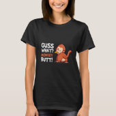 Guess What Monkey Butt Brown Monkey With Banana Tシャツ (正面)