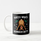 Guess What Reindeer Butt Christmas Joke コーヒーマグカップ (左)