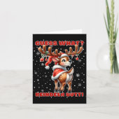 Guess What Reindeer Butt Funny Christmas Humor Red カード (正面)