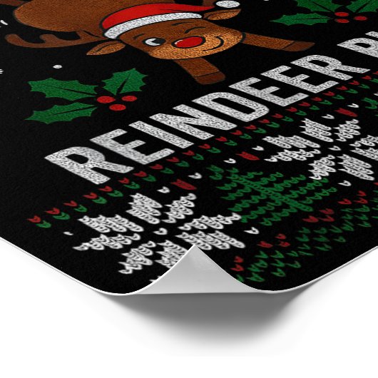 Guess What Reindeer Butt Funny Christmas Reindeer  ポスター (角)