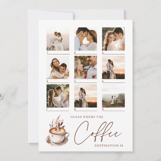 Guess where the Coffee Destination Bridal Shower ノートカード (正面)