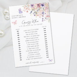 Guess Which Butterfly Wildflowerブライダルシャワーゲーム