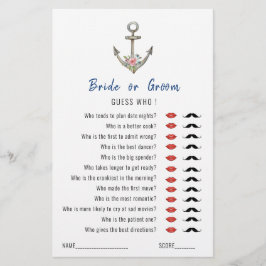 'Guess Who'いかり航海のブライダルシャワーゲーム