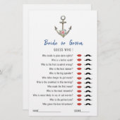 'Guess Who'いかり航海のブライダルシャワーゲーム (正面/裏面)