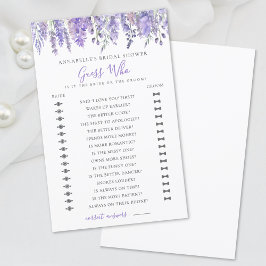 Guess Whoラベンダーフローラブライダルシャワー