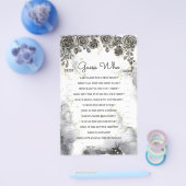 Guess Who Blackバラブライダルシャワーゲームカード チラシ (シングル)