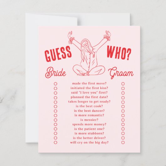 Guess Who Bridal Shower Game Girls Gone Mild (正面)