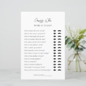 Guess Who-BrideまたはGroom-Plainブライダルシャワーゲーム (スタンド正面)