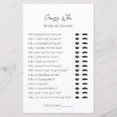 Guess Who-BrideまたはGroom-Plainブライダルシャワーゲーム (正面)