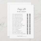 Guess Who-BrideまたはGroom-Plainブライダルシャワーゲーム シーズンカード (正面/裏面)