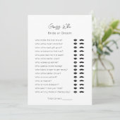 Guess Who-BrideまたはGroom-Plainブライダルシャワーゲーム シーズンカード (スタンド正面)