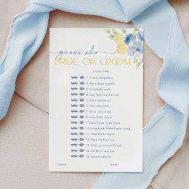 Guess who Bride or Groom Citrus Bridal Shower Game