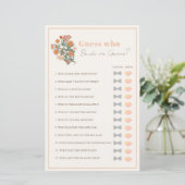 Guess Who Bride or Groom Floral Bridal Shower Game (スタンド正面)