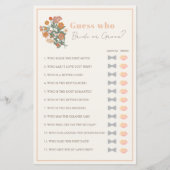 Guess Who Bride or Groom Floral Bridal Shower Game (正面)