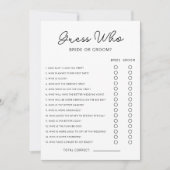Guess Who Bride or Groom Game Bridal Shower Game 招待状 (正面)