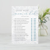 Guess Who? Mom or Dad Baby Shower Game Card アドバイスカード (スタンド正面)