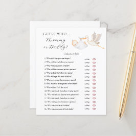 Guess Who Mommy or Daddy Baby Shower game card