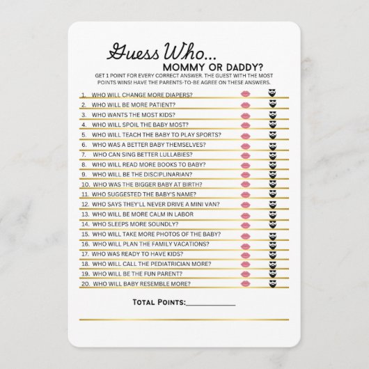 Guess Who- Mommy or Daddy Game メニュー (正面)