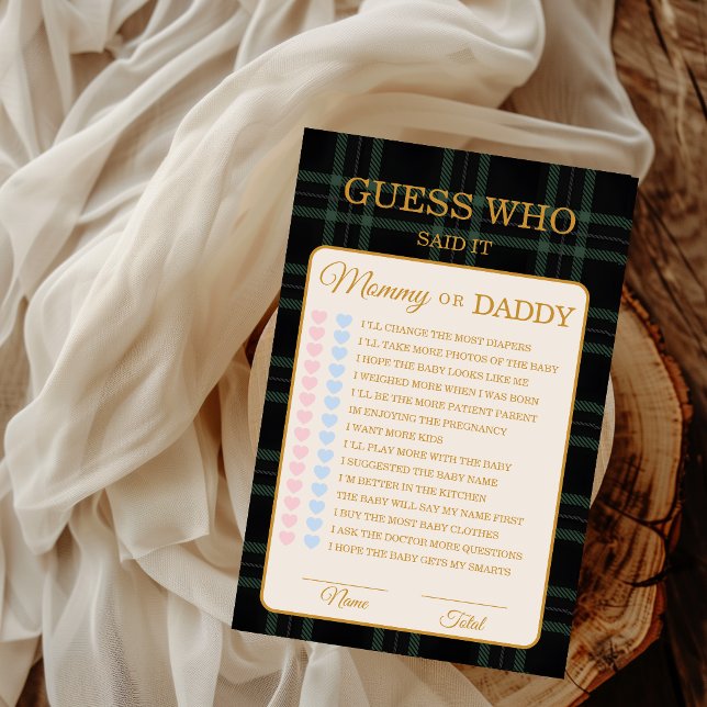 Guess Who Mommy or Daddy Game Card Teddy Bear (クリエイターアップロード済み)