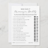 Guess Who Said It Mommy or Daddy Baby Shower Game 招待状 (正面)