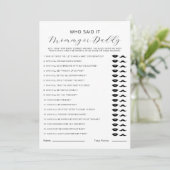 Guess Who Said It Mommy or Daddy Baby Shower Game 招待状 (スタンド正面)