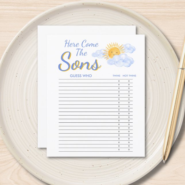 Guess Who Twins Boys Baby Shower Game (クリエイターアップロード済み)