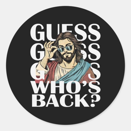 Guess Whos Byck Jesus Easter Tee宗教的なカトリック ラウンドシール (正面)