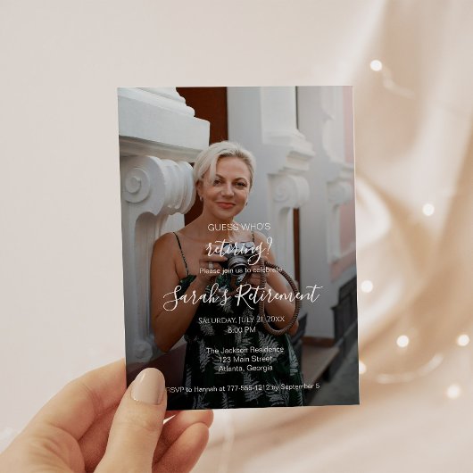 Guess Who's Retiring? Female Photo Invitation 招待状