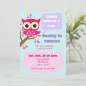 Guess Who's Two, Pink Owl 2nd Birthday 招待状 (スタンド正面)