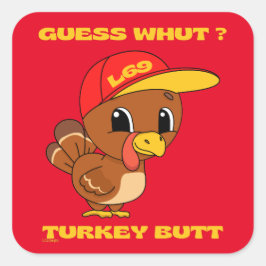 GUESS WHUT?TURKEYお尻感謝祭おもしろい スクエアシール