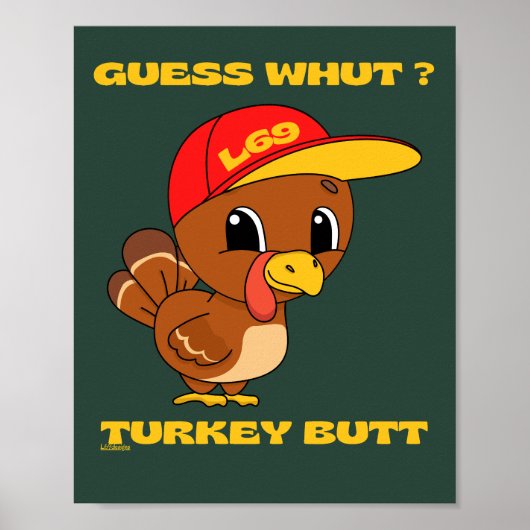 GUESS WHUT?TURKEYお尻感謝祭おもしろい ポスター (正面)