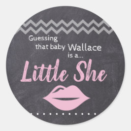 "Guessing baby girl" - "Little She"ジェンダーの明け ラウンドシール