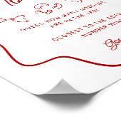 Guessing Game, That's Amore Red Doodle, Small Sign ポスター (角)