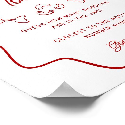 Guessing Game, That's Amore Red Doodle, Small Sign ポスター (角)