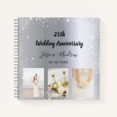 Guest book 25th 結婚 anniversary silver photo ノートブック (正面)