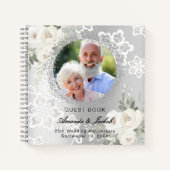 Guest book 25th 結婚Anniversary silver photo ノートブック (正面)