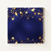 Guest book 40th birthday navy blue金ゴールドスター写真 ノートブック (裏面)