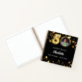 Guest book 50th birthdayブラック金ゴールド星写真 ノートブック (内部)