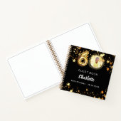 Guest book 60th birthdayブラック金ゴールド星写真 ノートブック (内部)