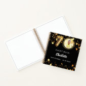 Guest book 70th birthdayブラック金ゴールド星写真 ノートブック (内部)