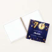 Guest book 70th birthday navy blue金ゴールドスター写真 ノートブック (内部)